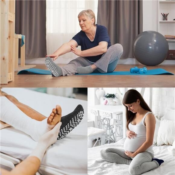 Non-Slip Grip Socks for Men: Non Skid Grippy Socks Anti Slip Gripper for Elderly - Picture 5 of 7